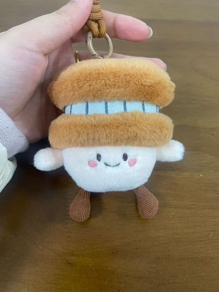 White cloud character custom plush toy with hat