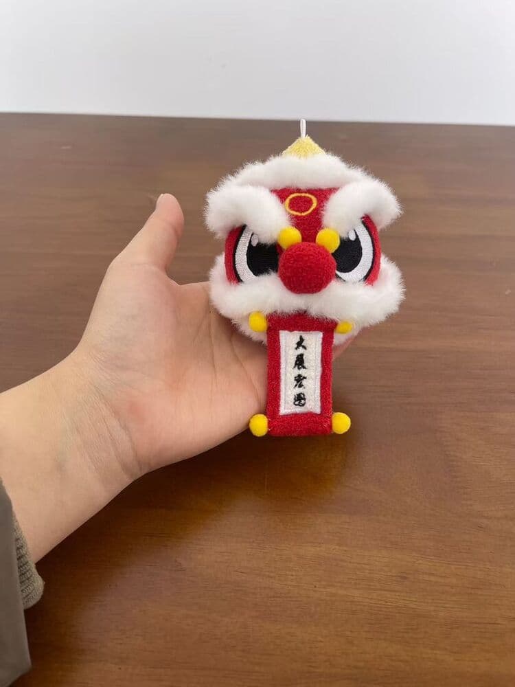 Red and white custom plush toy figure, OEM sample