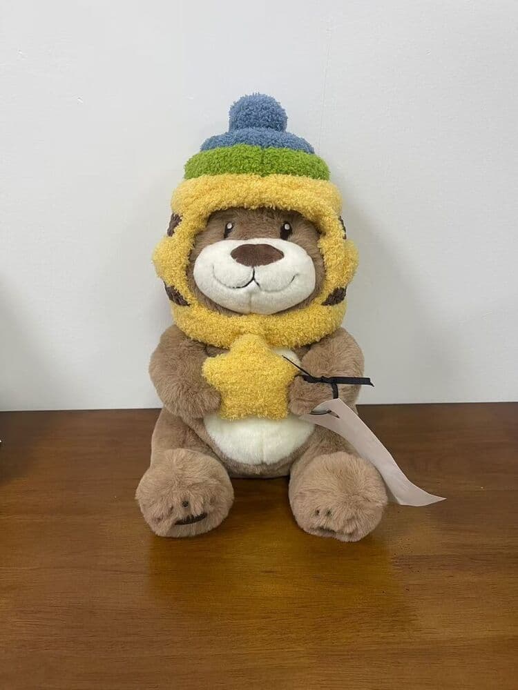 Custom yellow lion plush toy figure