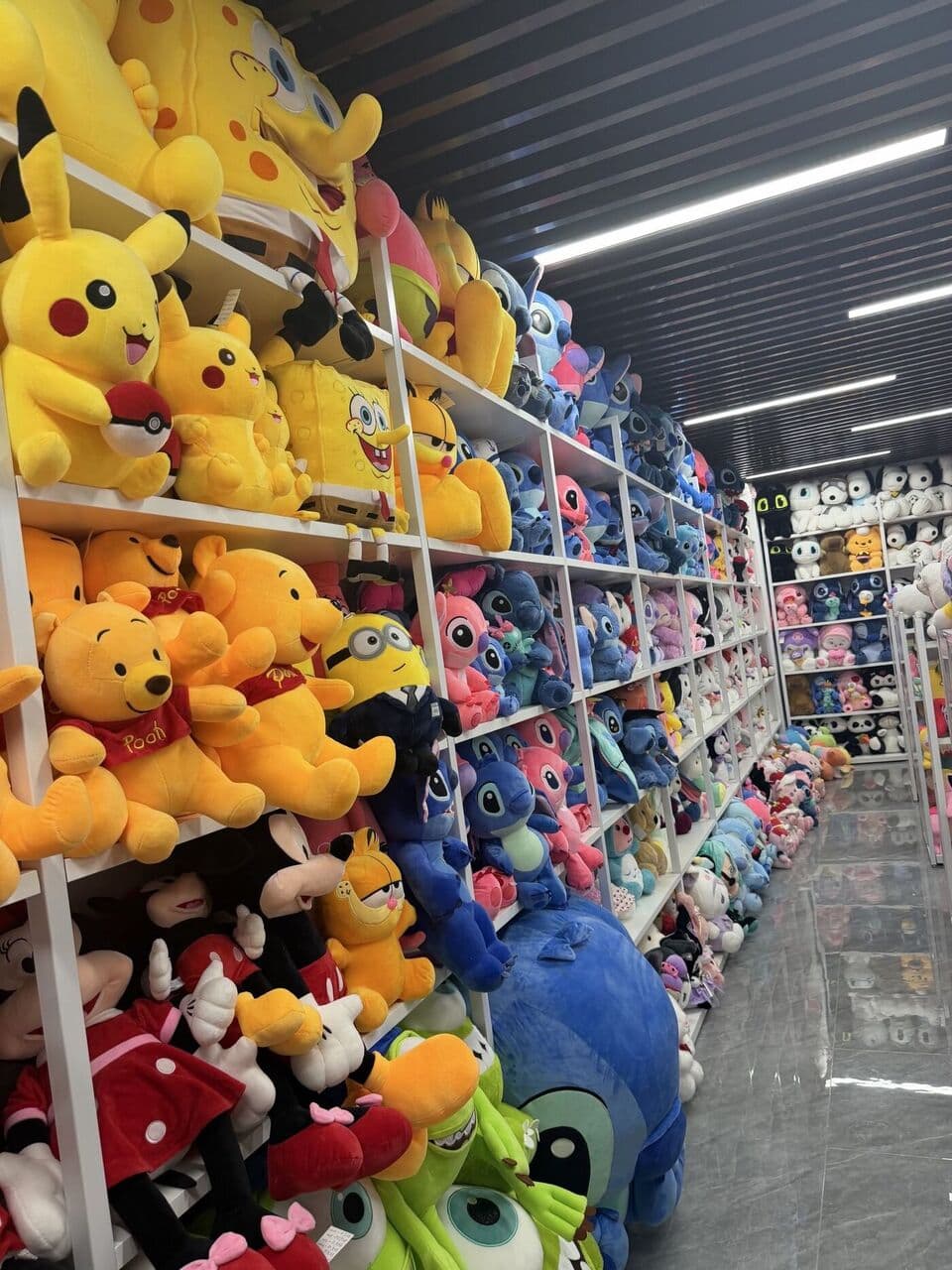 Bella plush toy showroom with custom samples